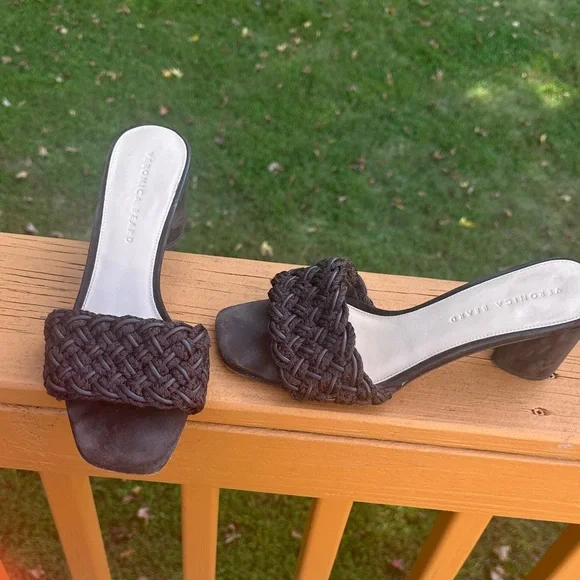 Veronica Beard Kerra Woven block-Heiled suede slide sandals - Picture 16 of 16